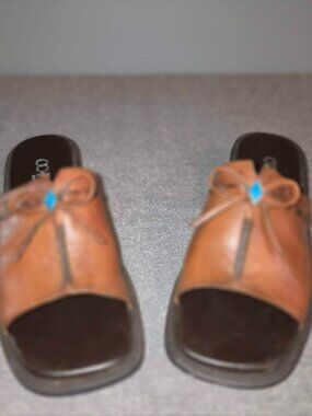 CC Hughes Shilo Leather Slide Sandals Women's Size 7M Chestnut Comfort Shoes